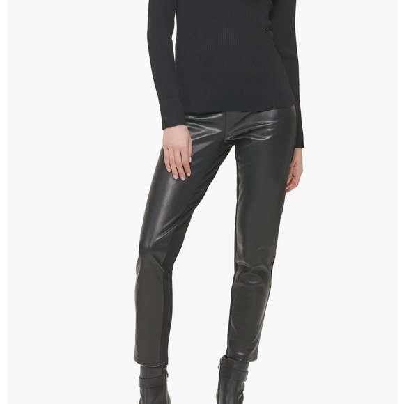 DKNY Ribbed turtleneck sweater puffer sleeve - Picture 2 of 6